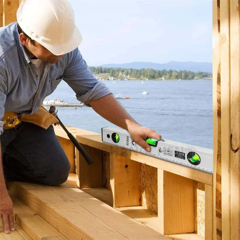800 mm Régua de nível de espírito magnético liga de alumínio régua de equilíbrio horizontal de alta precisão para decoração de casa DIY