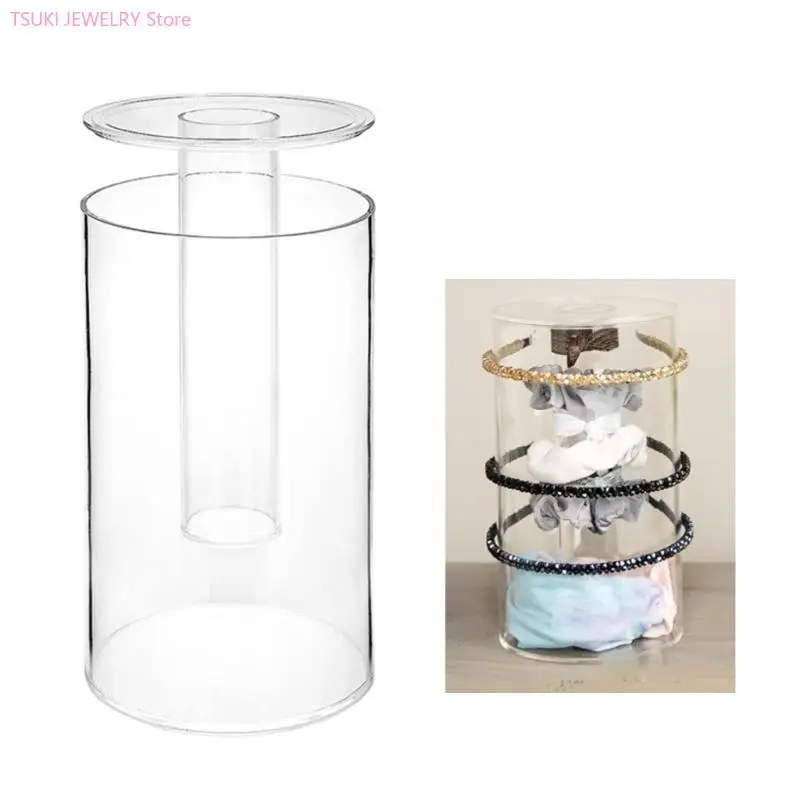62KE Klare Haarband-Box, leicht zu reinigende Display-Organizer, Haarband-Aufbewahrungsbox mit Acrylstruktur für Zuhause oder – Detail 9