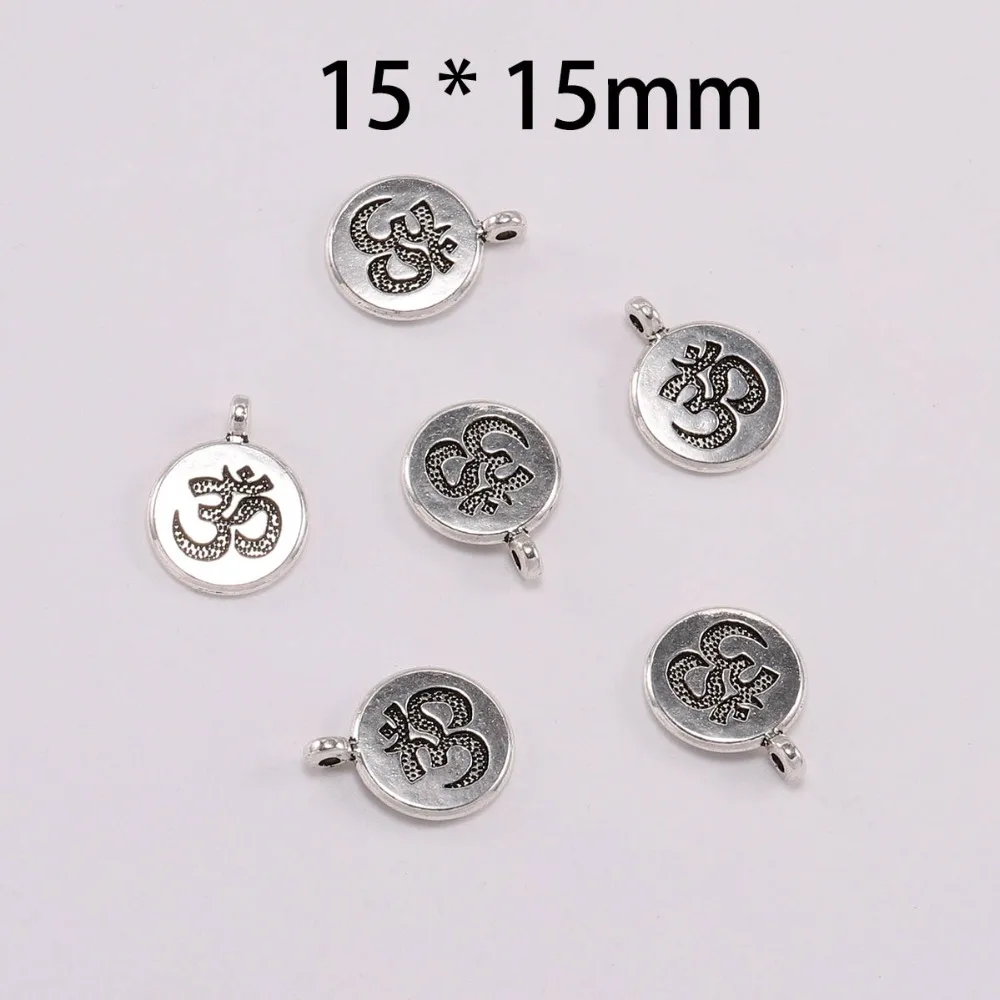 10Pcs/lot ZincAlloy Tibetan Plated Yoga OM Buddha Lotus Charm Style Pendants For DIY Bracelet Jewelry Making Finding Accessories