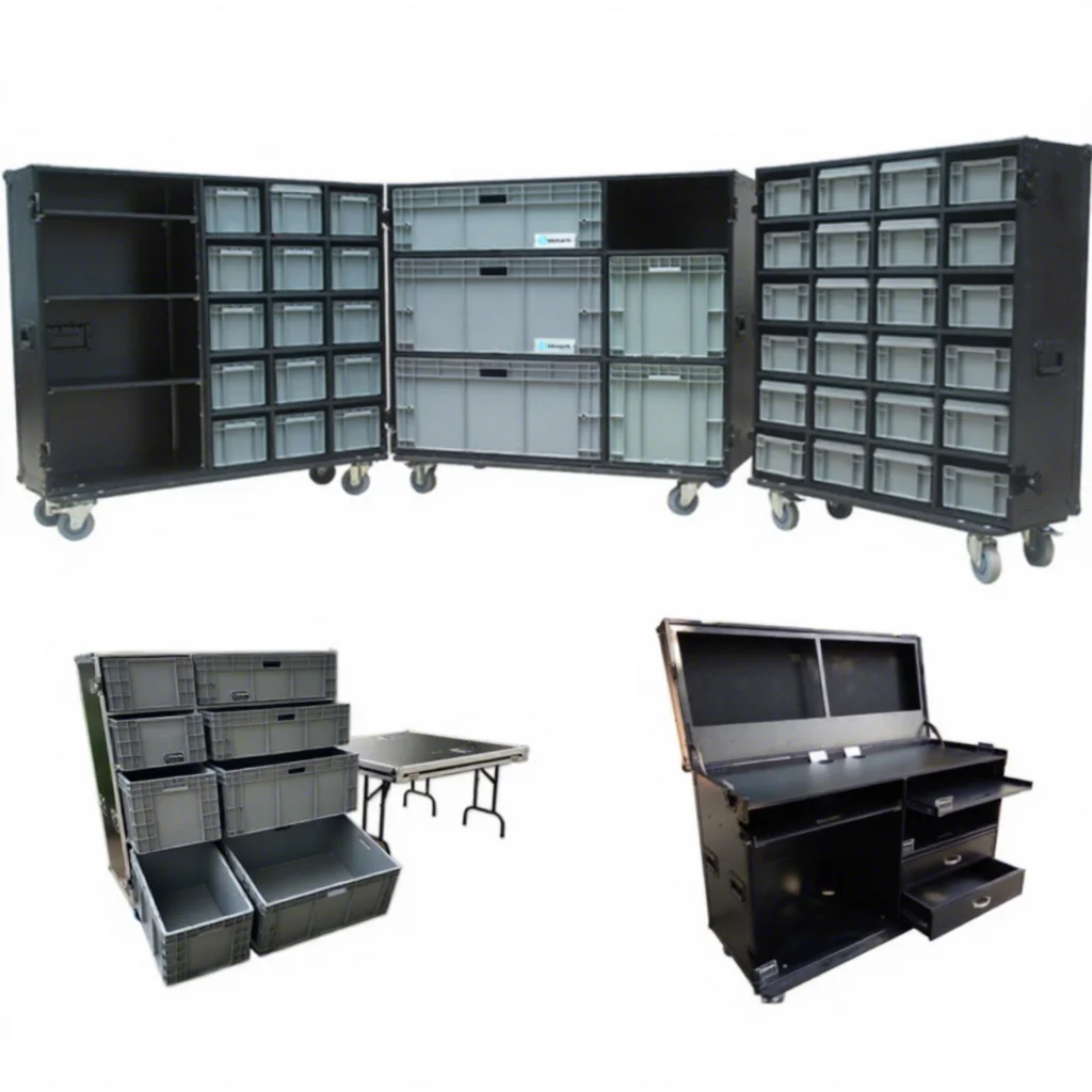 Kkmark Custom Euro Plastic Drawers Storage Motorsport Tool Flight Road Case for Auto Racing