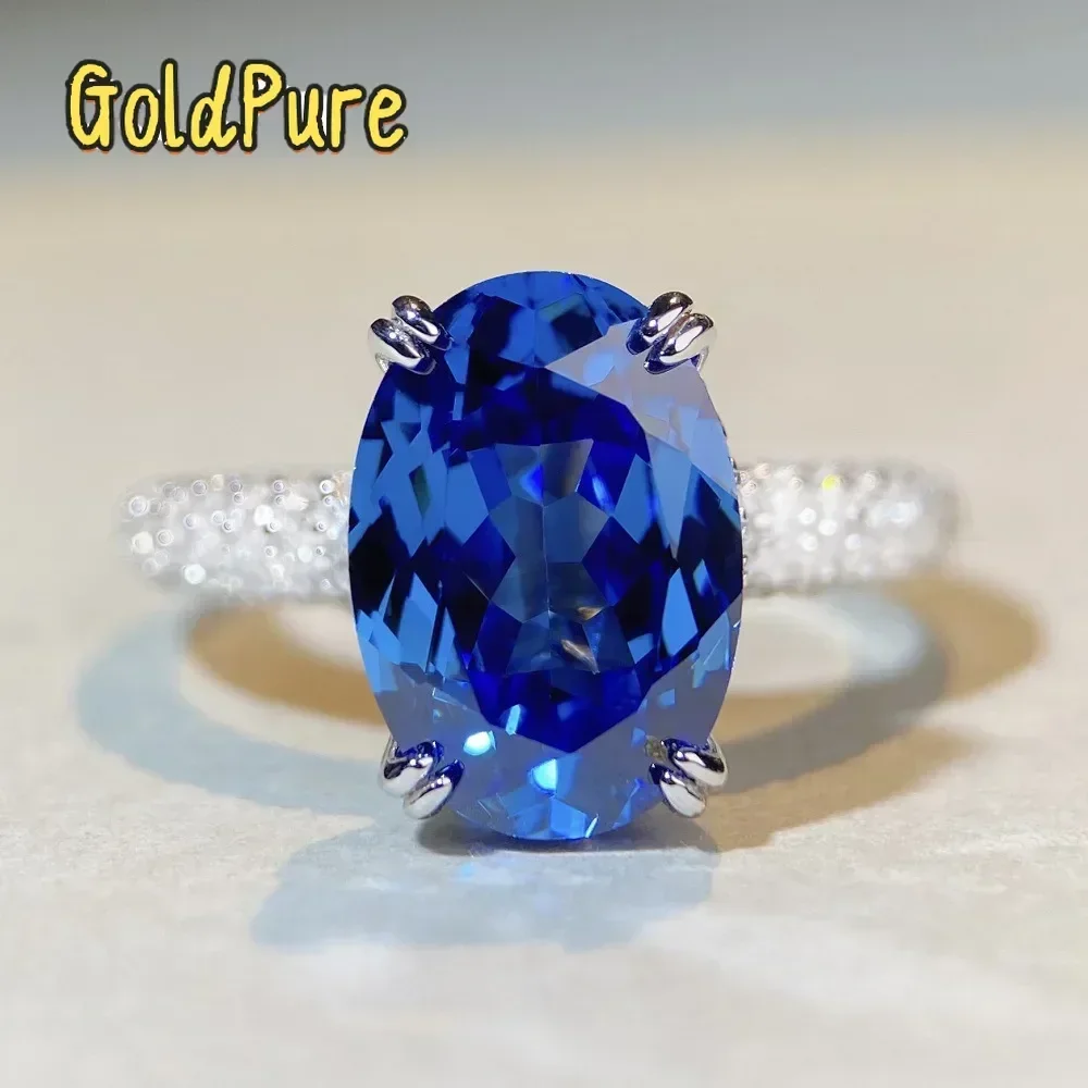 

Кольцо Goldpure Luxury с синим бриллиантом из цельной платины PT950 и белого золота, идеально подходит для женщин