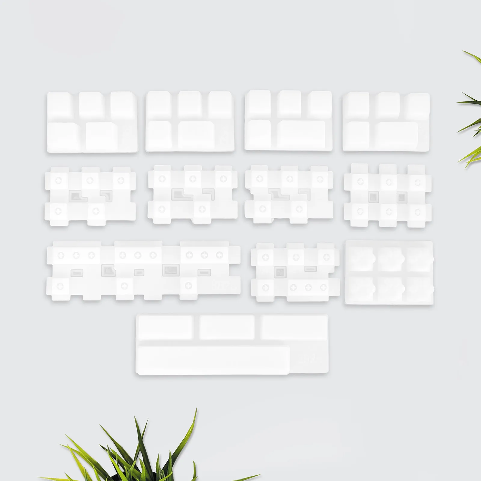 1Set Premium Silicone Keycaps Mold Set for DIY Epoxy Resin Keyboard Projects Crystal Clear High Mirror Surface Mechanical