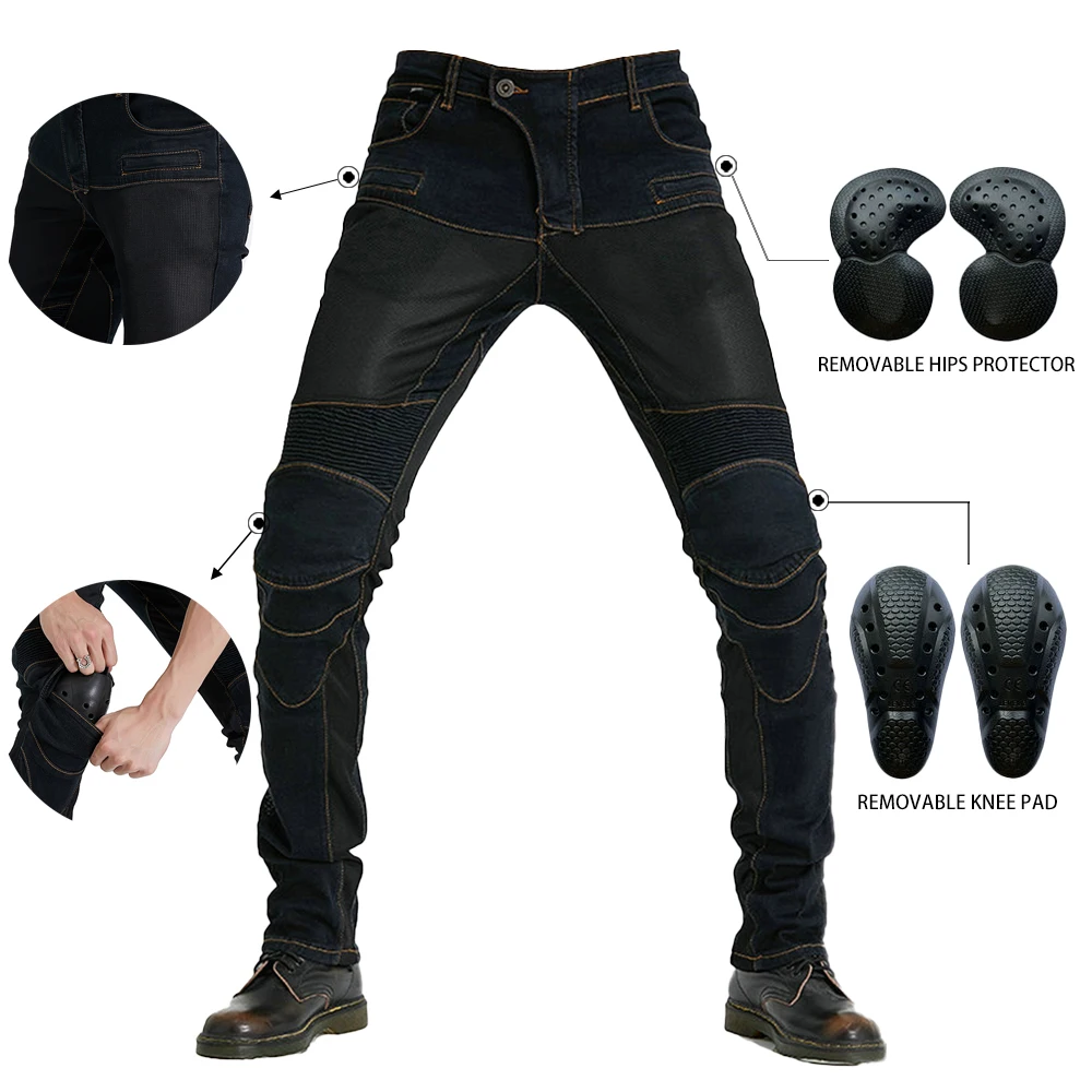 New style spring and summer breathable rider anti-fall motorcycle jeans men and women protective gear motorcycle riding pants