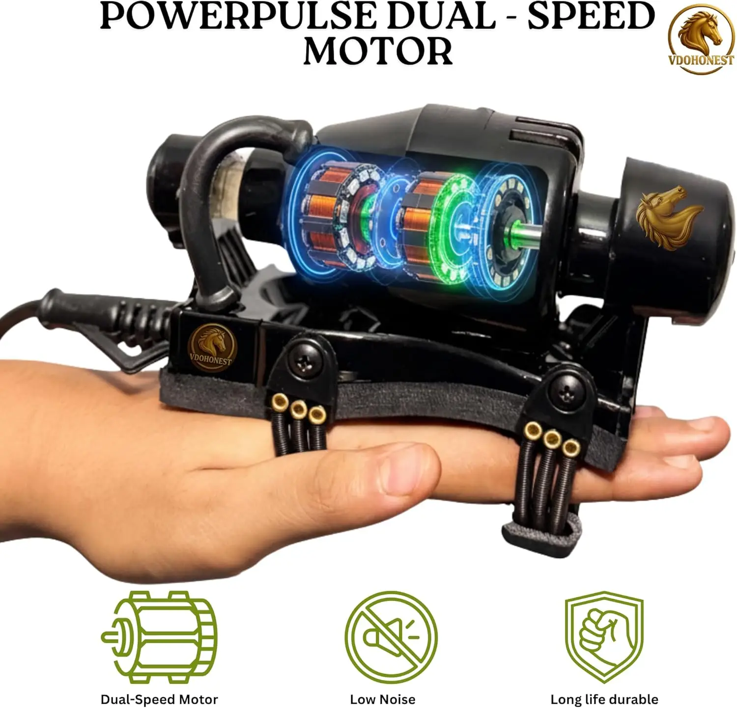 عمل عائم قوي مزدوج السرعة لتدليك الجسم بالكامل يعمل بالطاقة الكهربائية، مدلك الحلاق باللون الأسود #5