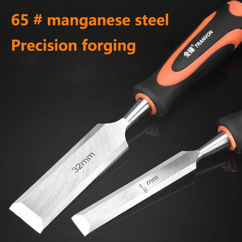 1Pcs 6-38mm Professional Woodworking Chisels Chrome Vanadium Steel Carving Knife Woodcut Sculpture Flat Chisels Carpenter Tool