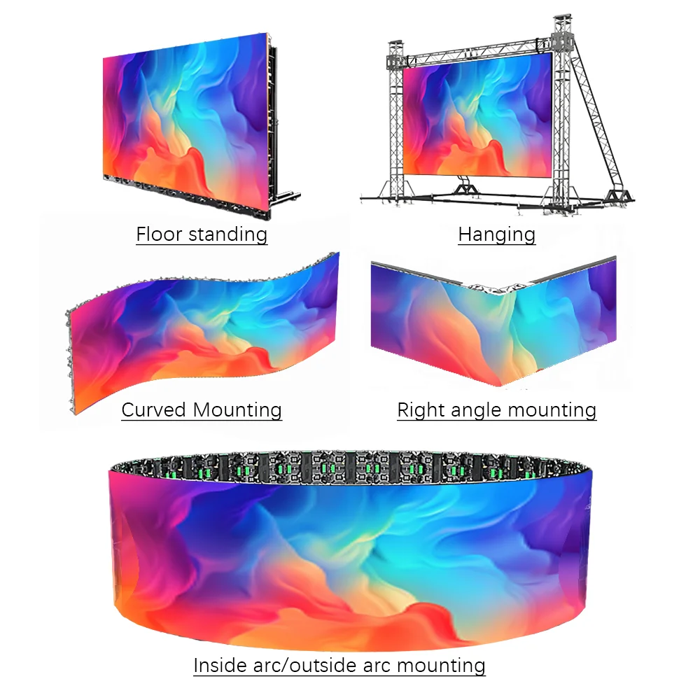 500 x 1000 mm großer Bühnenhintergrund für den Außenbereich, P4.81, LED-Bildschirm, Vermietung für Musikfestivals, LED-Display, digitales Poster