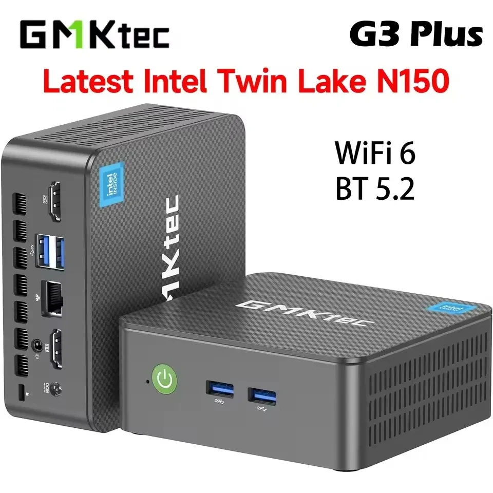 GMKtec G3 N100 MINI PC Windows 11 Pro WIFI6 BT5.2 DMMI DDR4 M.2 2280 NVMe SSD PCIE 3.0 ordinateur de jeu de bureau efficace