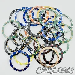 TOP 38mm Black Rose Gold Blue Green Yellow Orange Ceramic GMT Bezel Insert For 40mm Mens Watches Replace Accessories Watch Bezel