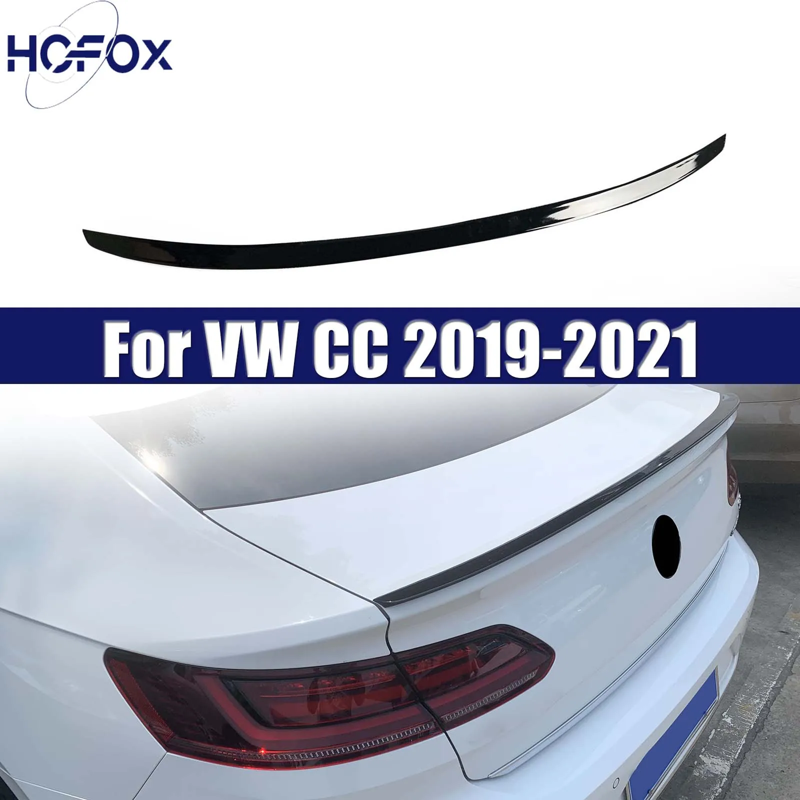 

Gloss Black Rear Trunk Lip Spoiler Wing For 2019-2021 Volkswagen VW CC Sedan