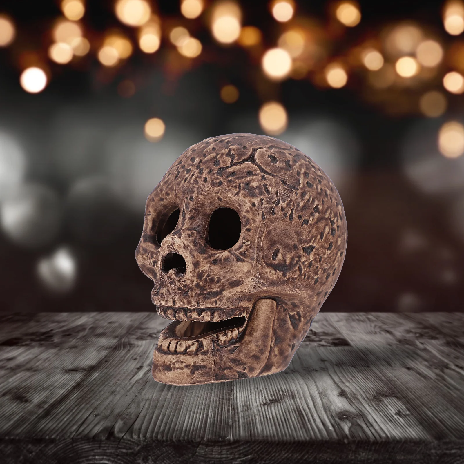 

2Pcs Ceramic Skull Head Ornament Home Decor Halloween Props Scary Tabletop Decoration Office Bar Party Festival