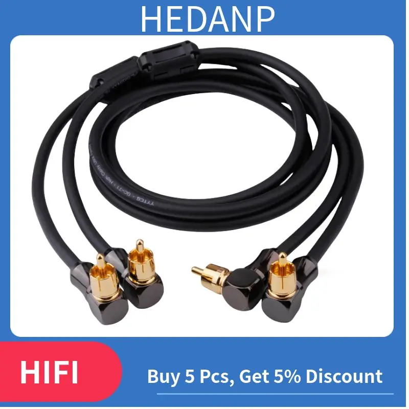 RCA Cable Audio Video Cables HIFI 90 Degree Elbow Plugs Right Angle Extension OFC Cabo for Home Theater DVD High Fidelity Sound