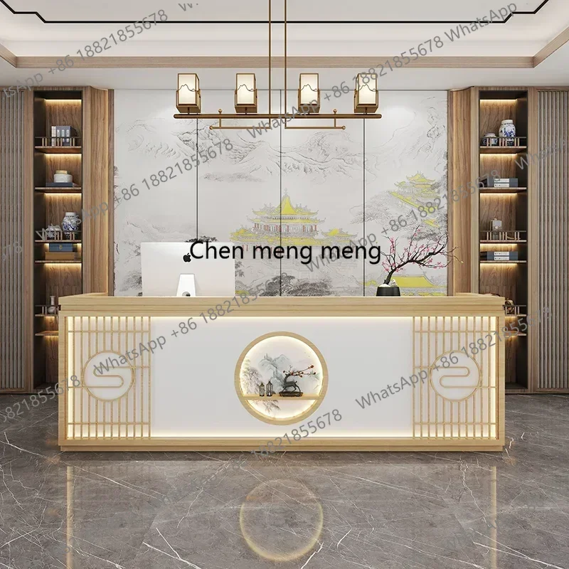 

European Information Store Reception Desk Check Out Simple Counter Standing Reception Replica Desk Lectern Trendy Furniture