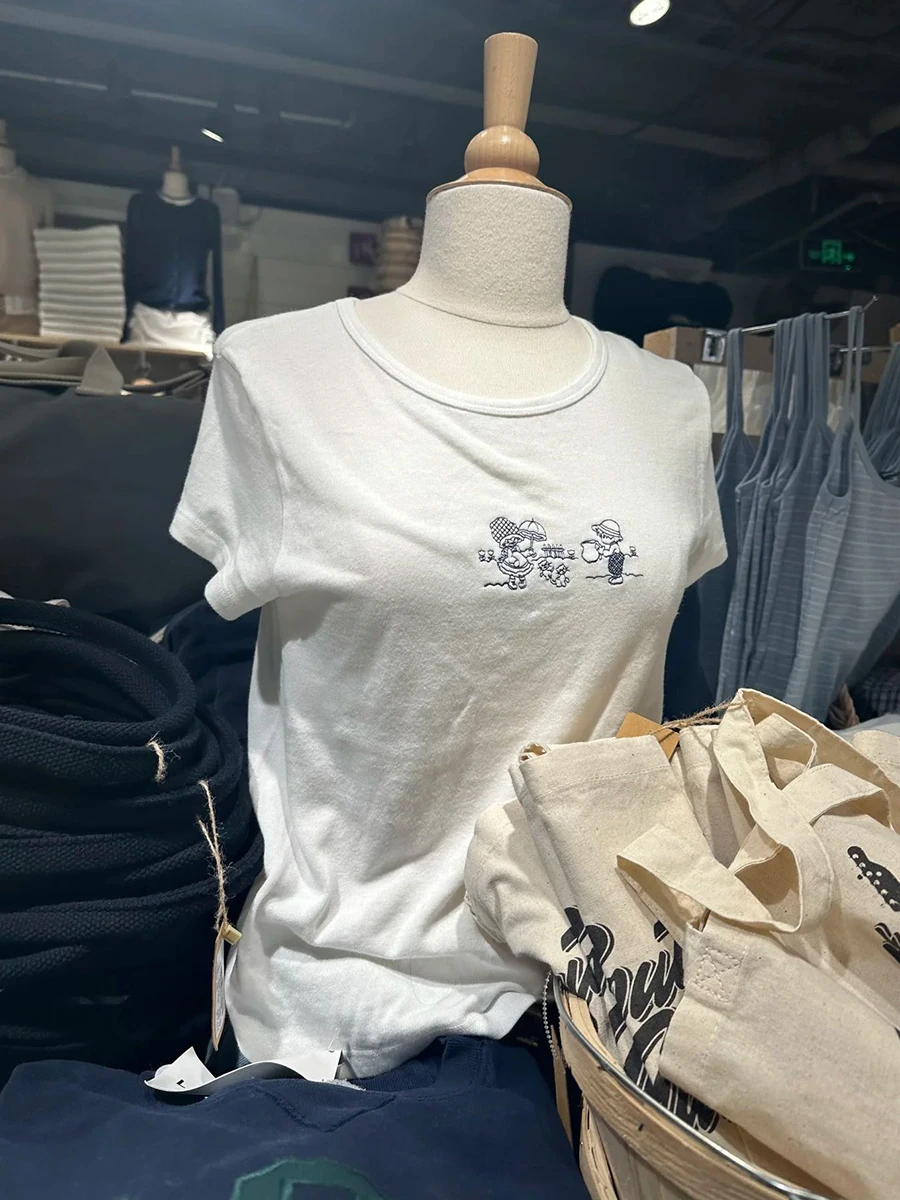 

Футболка с вышивкой для котят и девочек, женские летние футболки с круглым вырезом из мягкого хлопка, тонкие футболки с короткими рукавами в консервативном стиле, милые милые топы Y2k