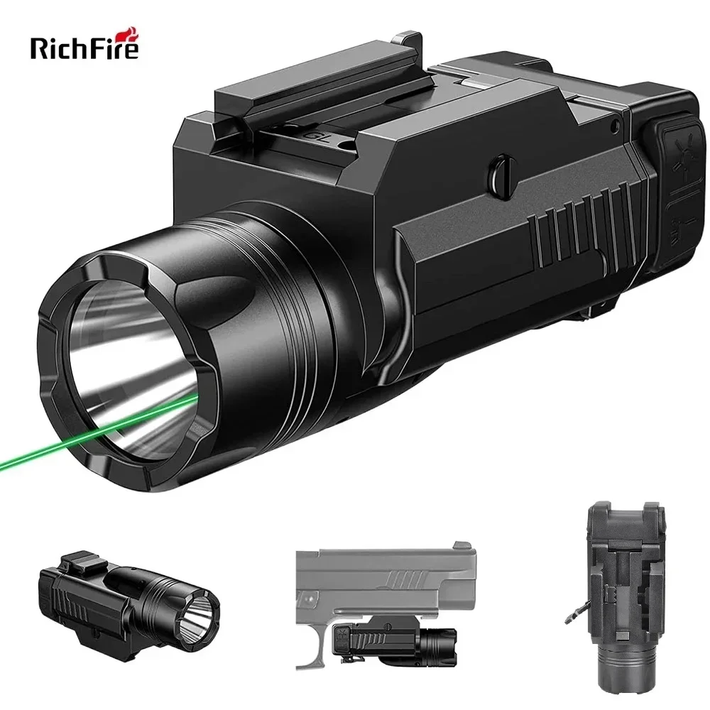 

Richfire Tactical Flashlight 1000 Lumens Compact Pistol Laser for Taurus 20mm Rail Mounted