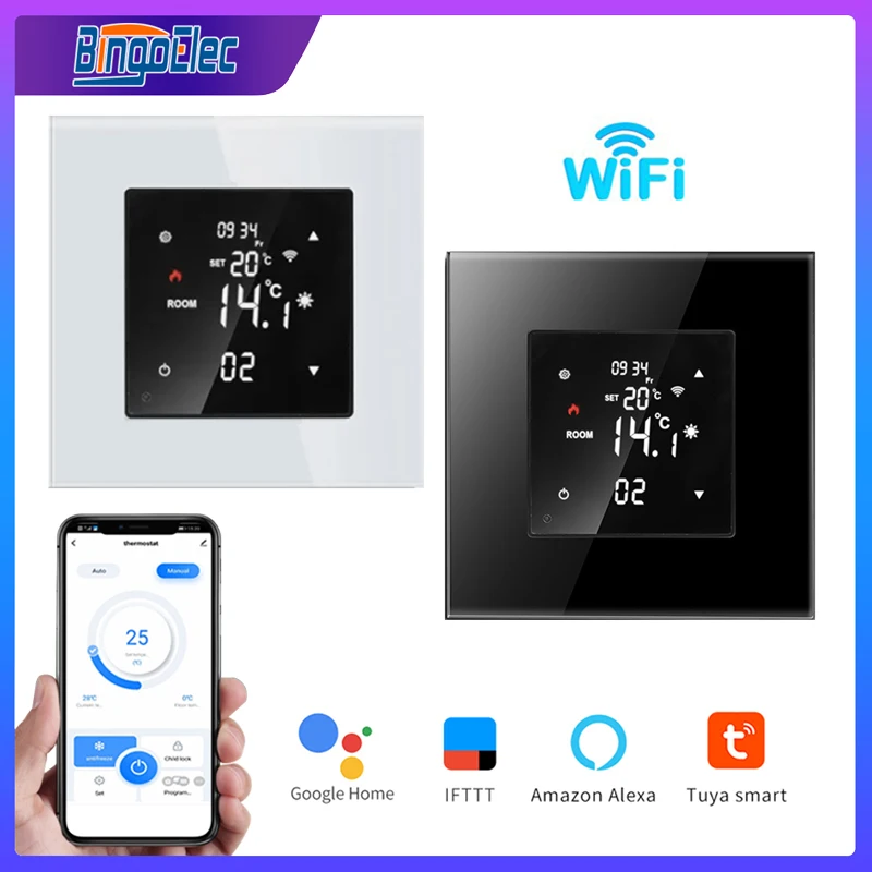 Smart Thermostat Wifi Touch Screen Thermostat Floor Heating Remote Temperature Controller Work with Google Smart Home