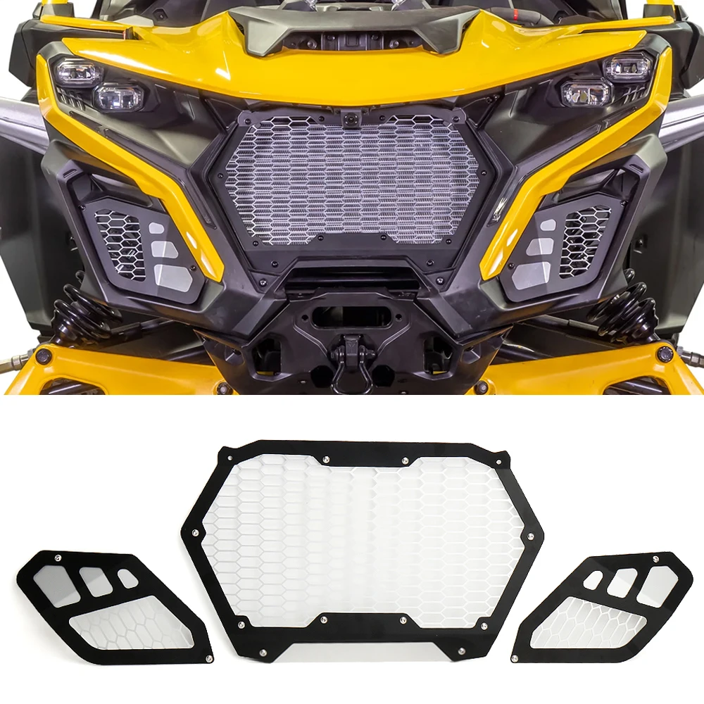 

UTV Accessories New For Can-Am MAVERICK R 2024 2025 Maverick R Front Grille Cover Bumper Mesh Grill Set