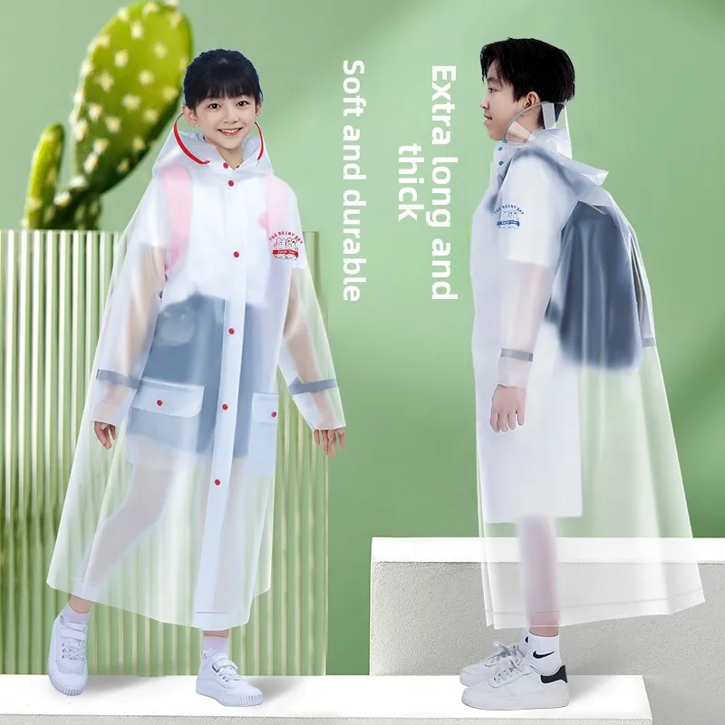 

Детский удлиненный дождевик, полностью водонепроницаемый, для школьной формы, для учеников начальной и средней школы