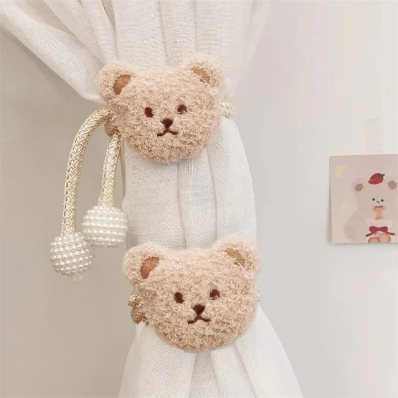 2Pcs/Cartoon Bear clasp Tieback Window Curtain Buckle Clip Kids Room Hanging Curtain Holders Tie Backs Curtain Accessories