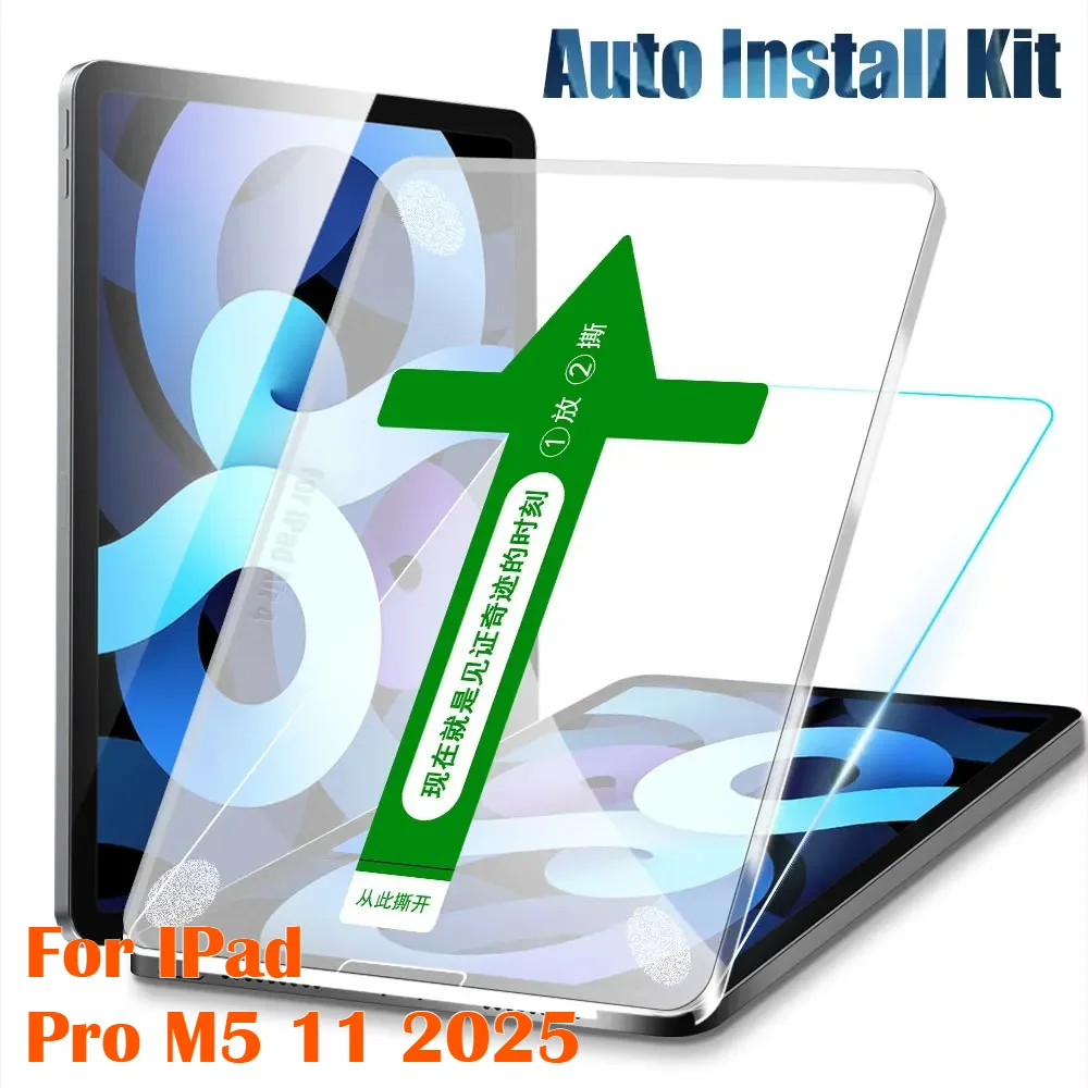

НОВЫЙ комплект автоматического выравнивания из закаленного стекла для Ipad Pro M5 13 11 12,9 10 9 8 7 Air 5 4 3 2 Mini 7 6 5 Gen Screen 9H HD Film