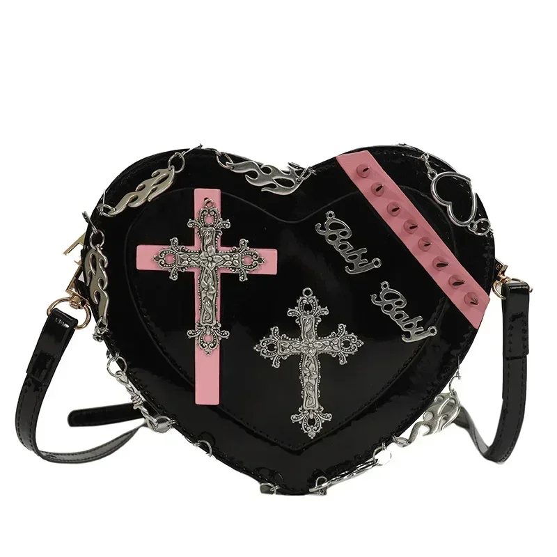 Popularna, modna torebka damska typu Crossbody z łańcuchem Punk PU 2024 nowa modna damska torba na ramię torebka o dużej pojemności