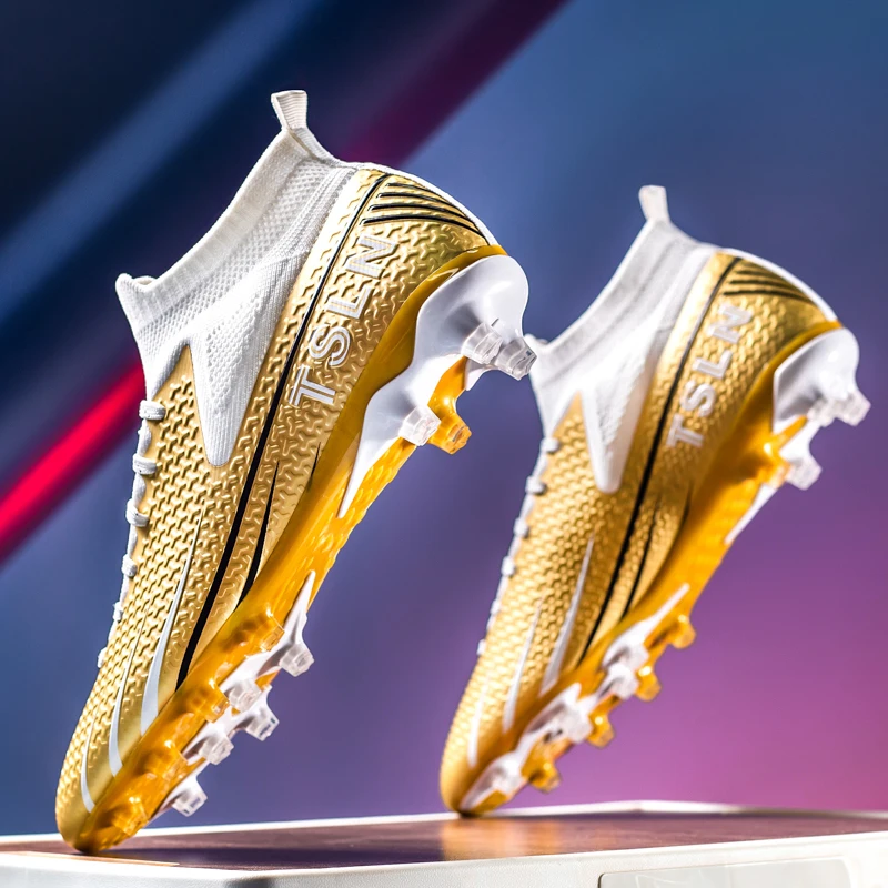 Oversized High Ankle Long Spike Soccer Cleats, Wear Resistant & Shockproof, Stable Grip For Daily Lawn Football Sports