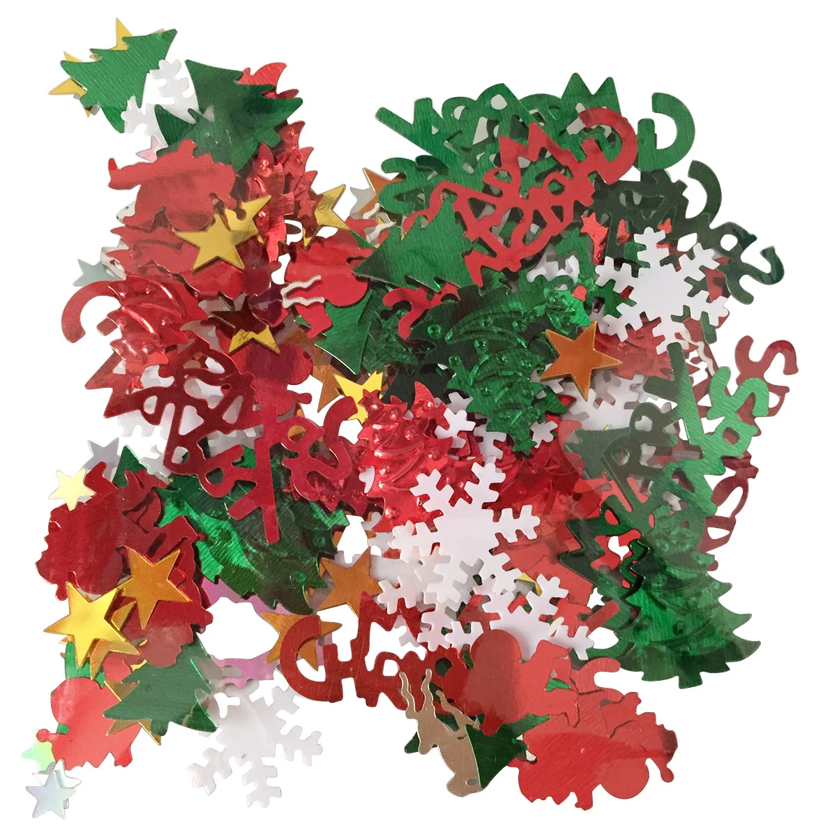 

Merry Christmas Table Confetti Plastic Shimmer Santa Claus Stars Scatters Party Decoration Christmas Table Decorations Confetti