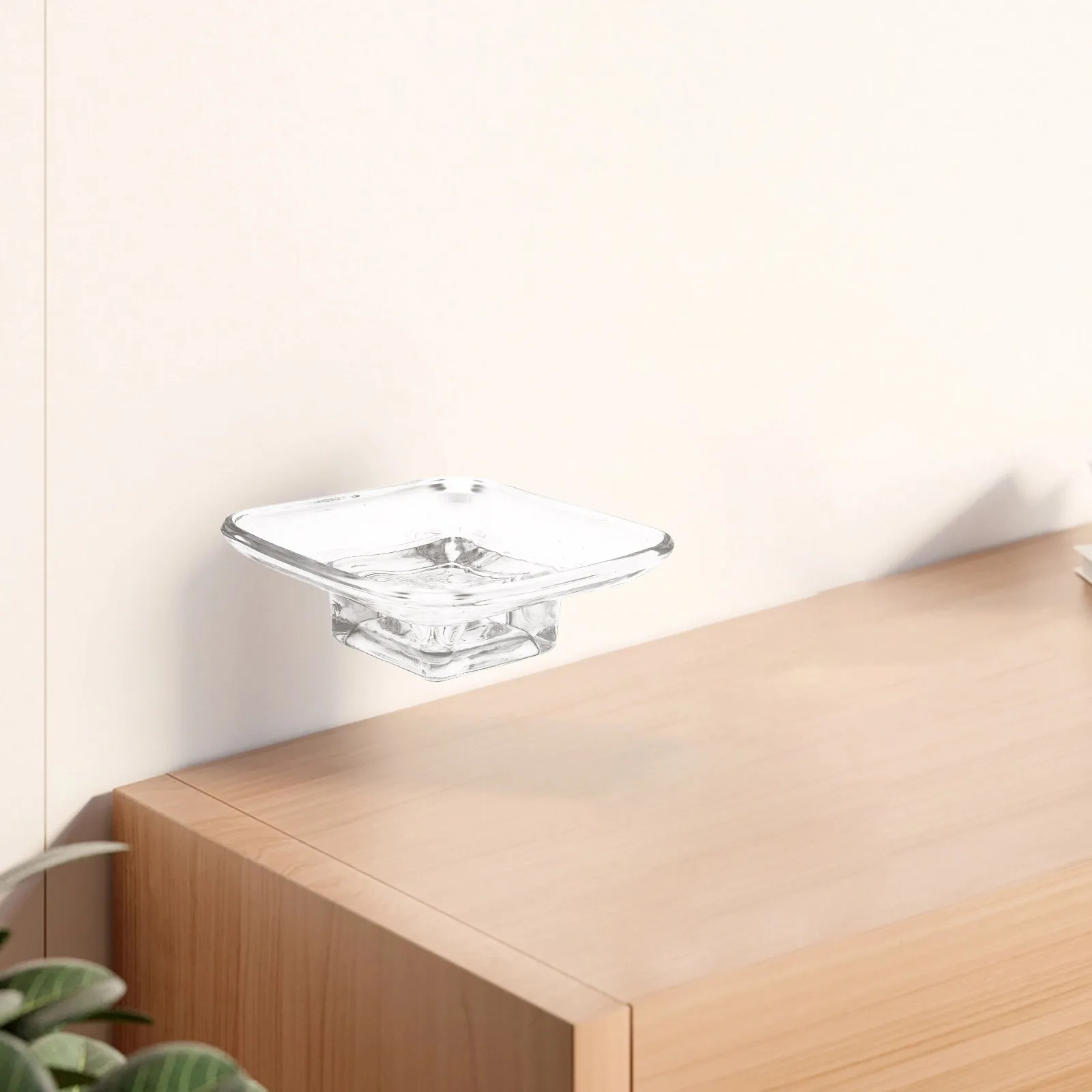 

Soap Dish Wall Mounted Bathroom Organizer Drains Water Keeps Soap Dry Small Glass Tray Dish Bathroom