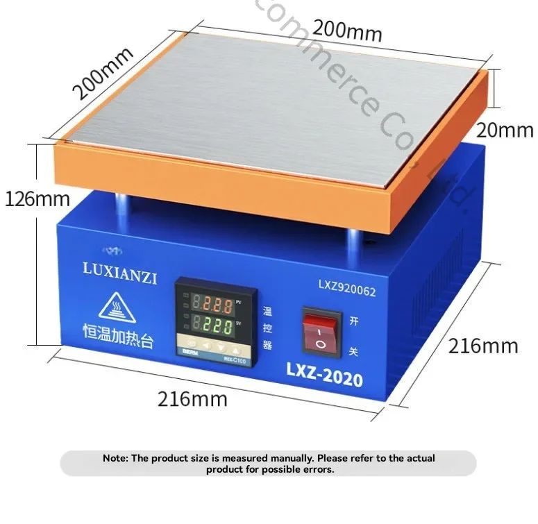 

New 800W 200x200mm Digital Heating Table With Constant Temperature And Adjustable Temperature Tea Steaming Film Preheating Platf