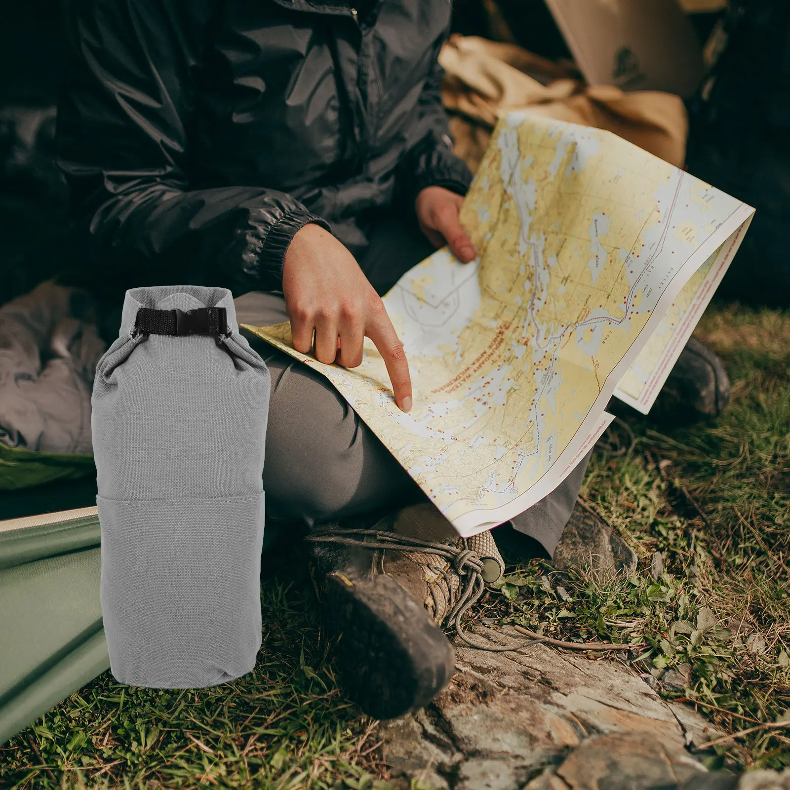 

Portable Camping Lantern Bag Canvas Oil Lamp Storage ganizer Grey Outdoor Gear Pouch Tent Accessories Hiking Supplies Wear