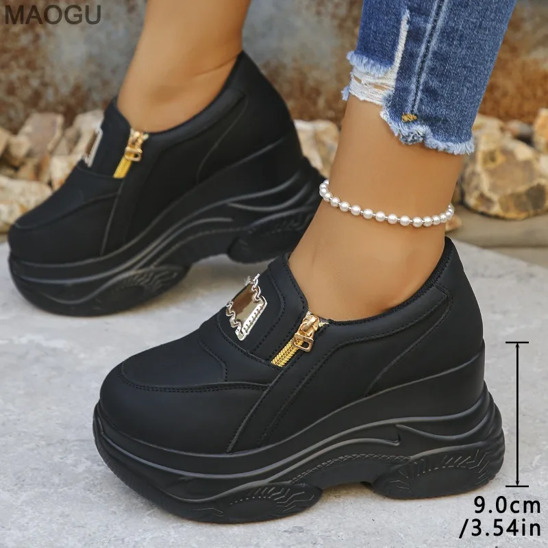 

Женские туфли на платформе на толстой подошве, размер 35–42, женские кроссовки на массивном каблуке, повседневная спортивная обувь, черные женские туфли Zapatillas De Mujer