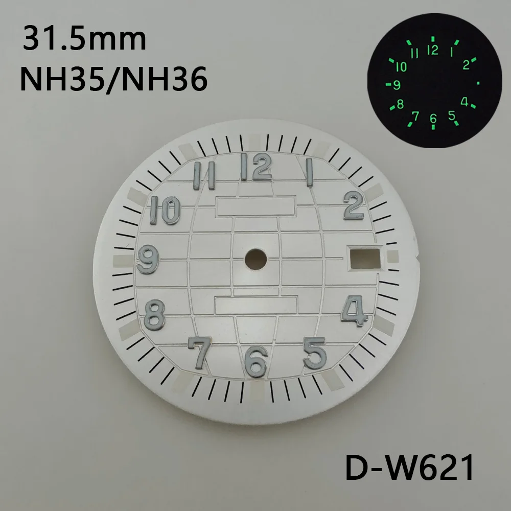 31.5mm Dial NH Dial 35 NH Dial 36 Watch Dial With Date Window Design Custom Logo Suitable For 36/35 Movement