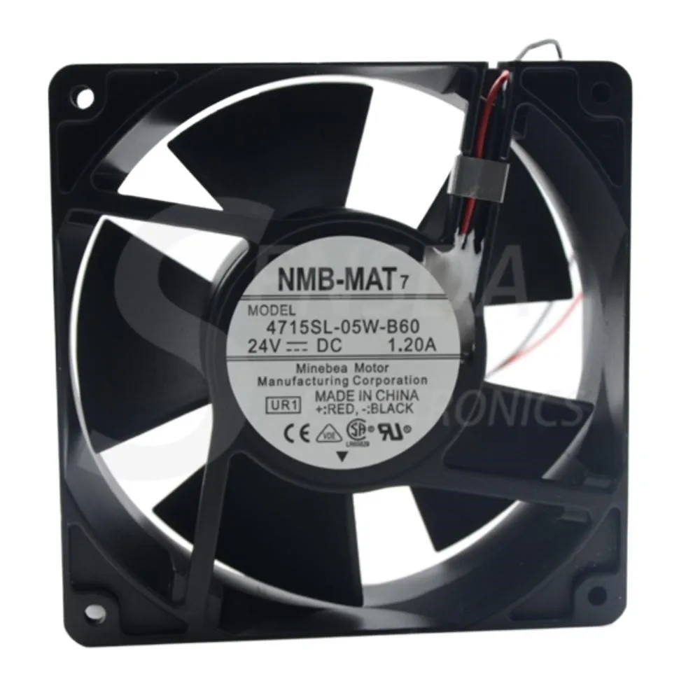 

4715SL-05W-B60 120mm Fan 24V 1.20A 4700RPM 181CFM IP55 Waterproof Aluminum Axial Cooling Fan for Server Cabinet Industrial