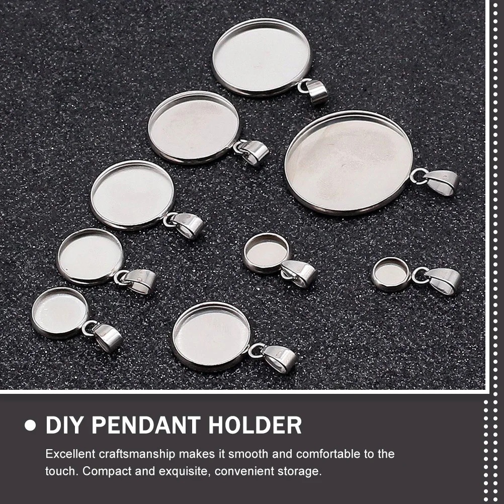 

40Pcs Stainless Steel Pendant Trays DIY Jewelry Base Set Round Necklace Bracelet Blank Bezel Settings for Crafts