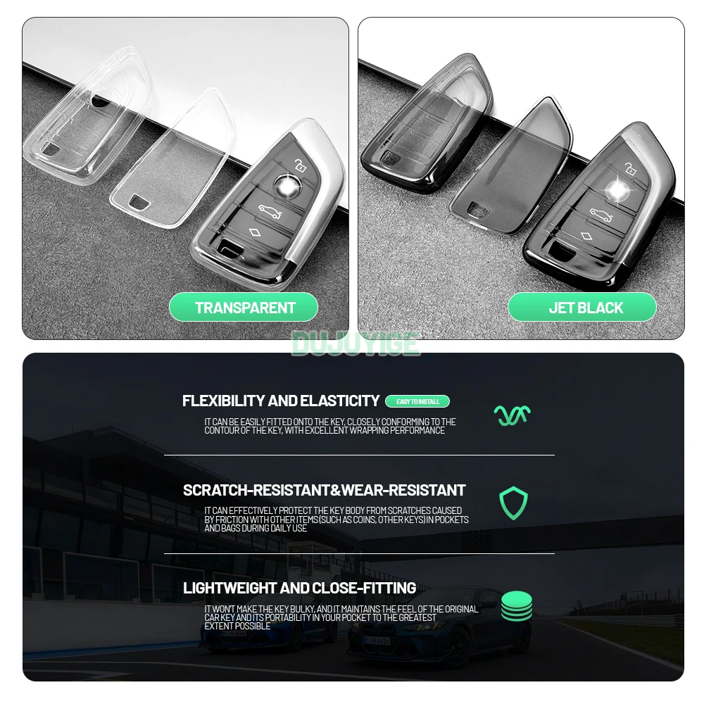 Clear TPU Car Key Case For BMW X4M F98 I4 G26 BEV M2 G87 Key Fob Cover Protector Shell Auto Accessories