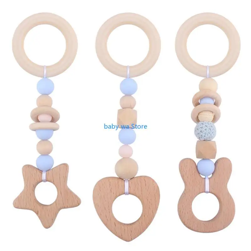 

Pacifier Holder Baby Teething for 0-6 Months Teethers Baby Chew Beads Molar Toy for Babies Teething Molar Supplies 4XBD