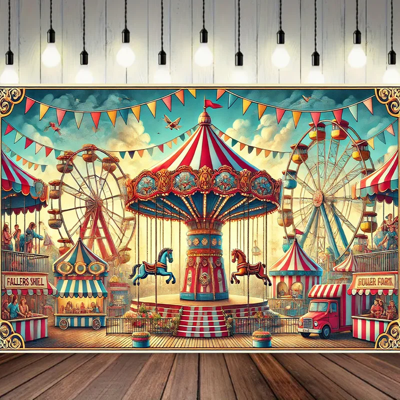 Hintergrund zum Thema Karneval, Vintage-Zirkusdesign für Fotografie, Filme und Eventdekoration