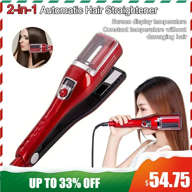 

2 in 1 Hair Straightener Multifunctional Crimping Hair Iron Portable Home Straightening Comb Hair Styling Tool Straightner