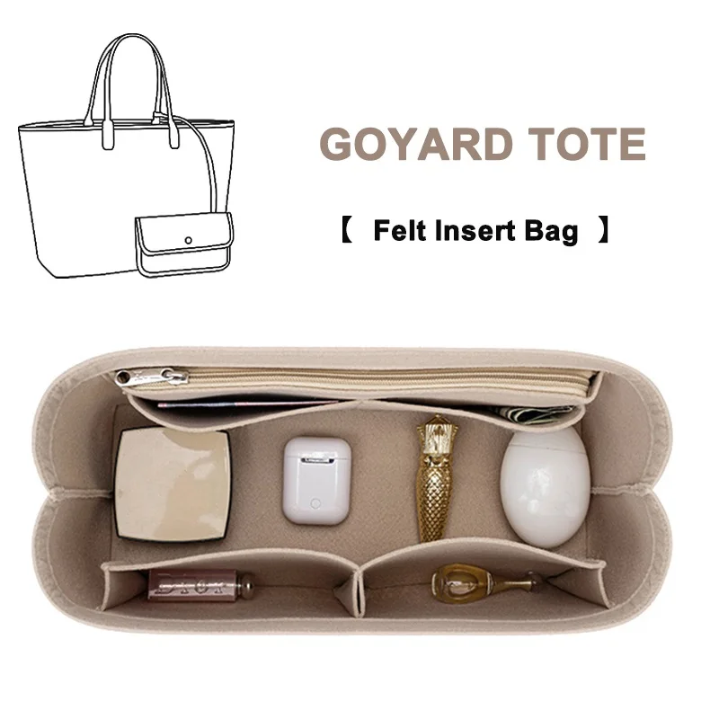 

Фетровая сумка-органайзер для Goyard Tote, сумка для макияжа, дорожная внутренняя сумочка, женские портативные косметички