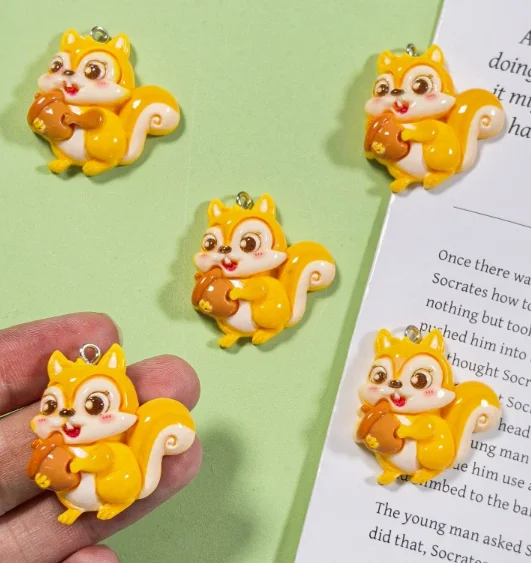Lot 10 Pcs Resin Squirrel Animal Charms Jewelry Making  Earrings Pendants Necklaces Bracelets DIY Accessories gift