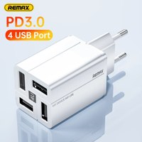 REMAX Fast Charger Wanfu Adapter 4 Port Support PD3.0 QC PPS With USB Phone Charger For Laptop Tablet iPhone Type C Charger U43