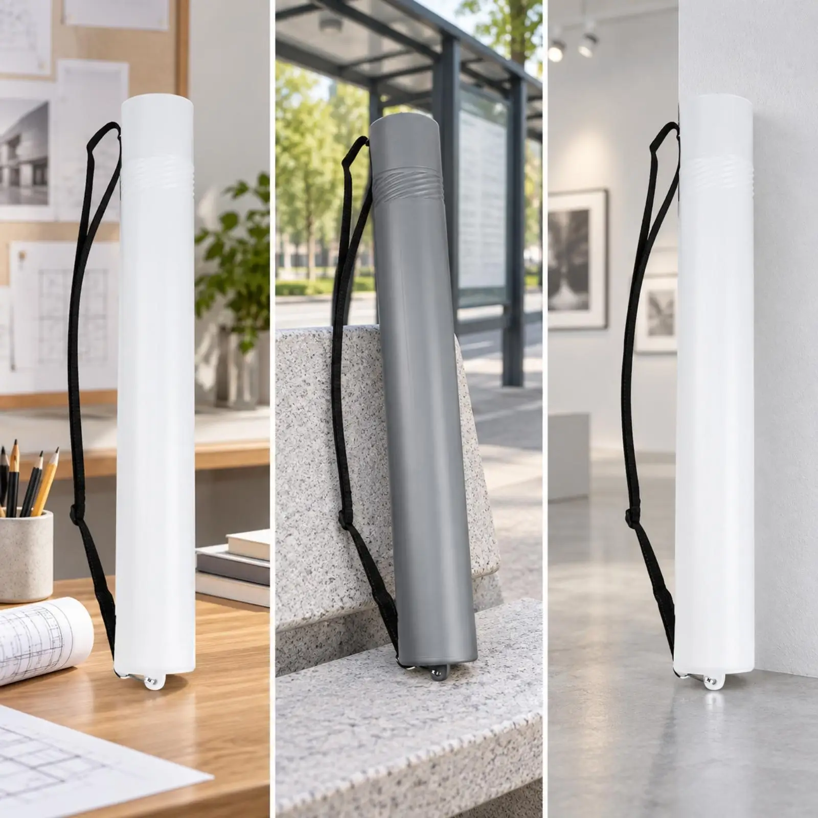 Plastic Rotating Drawing Tube Expandable Poster Tube 50-90cm Secure Screw Lid for Artwork Plans Paintings Storage