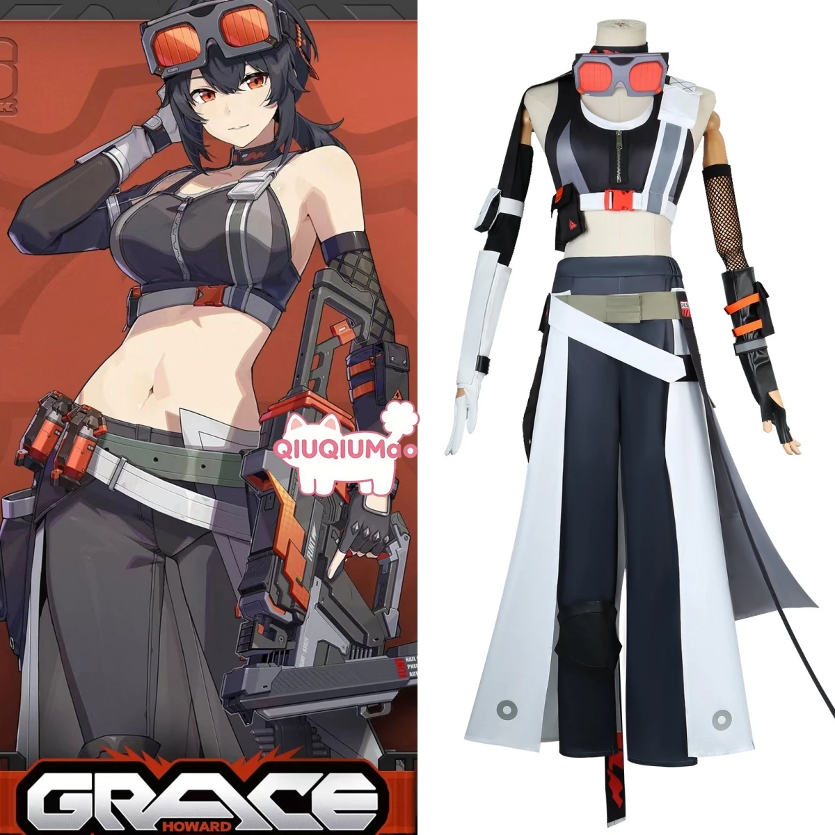 

Game Zenless Zone Zero Cosplay Costume Anime Grace Howard Role Playing Fashion Uniform Outfit for Women ComicCon Halloween Party