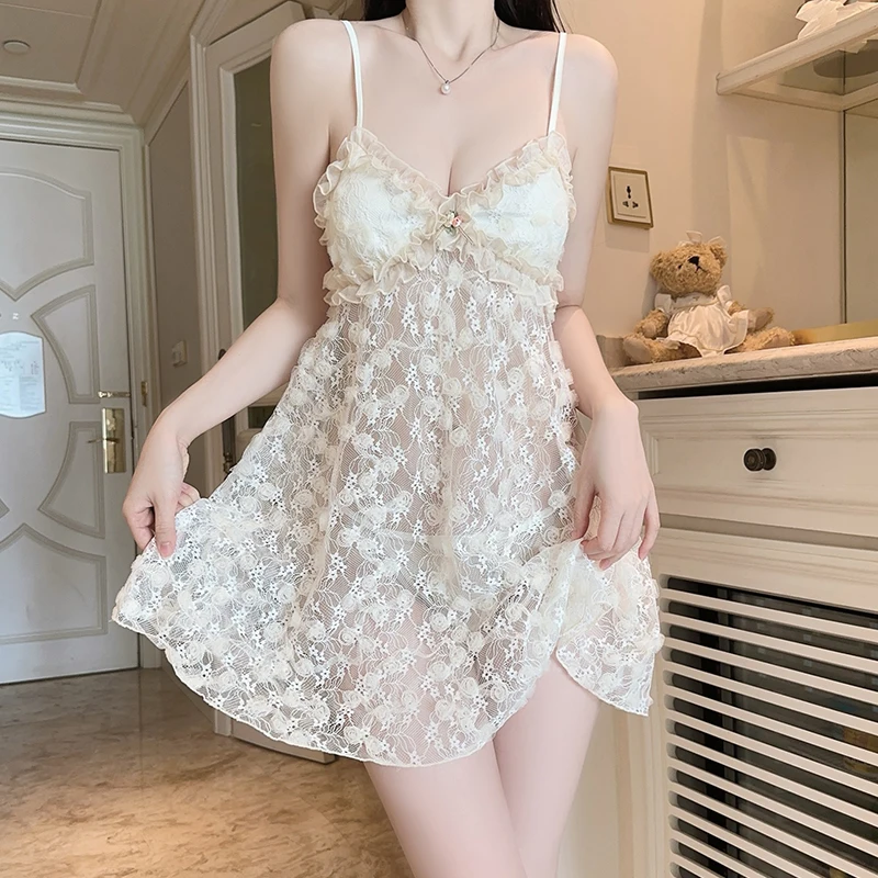 

Plus Size Lingerie Set Women Pure Desire Style | Deep V Push-Up with Removable Pads, Sheer Hollow-Out Backless Uniform Design