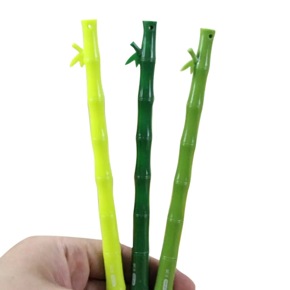 2pcs Ballpoint Pens Lifelike Bamboo Shaped Cute Writing Pen Stationery School