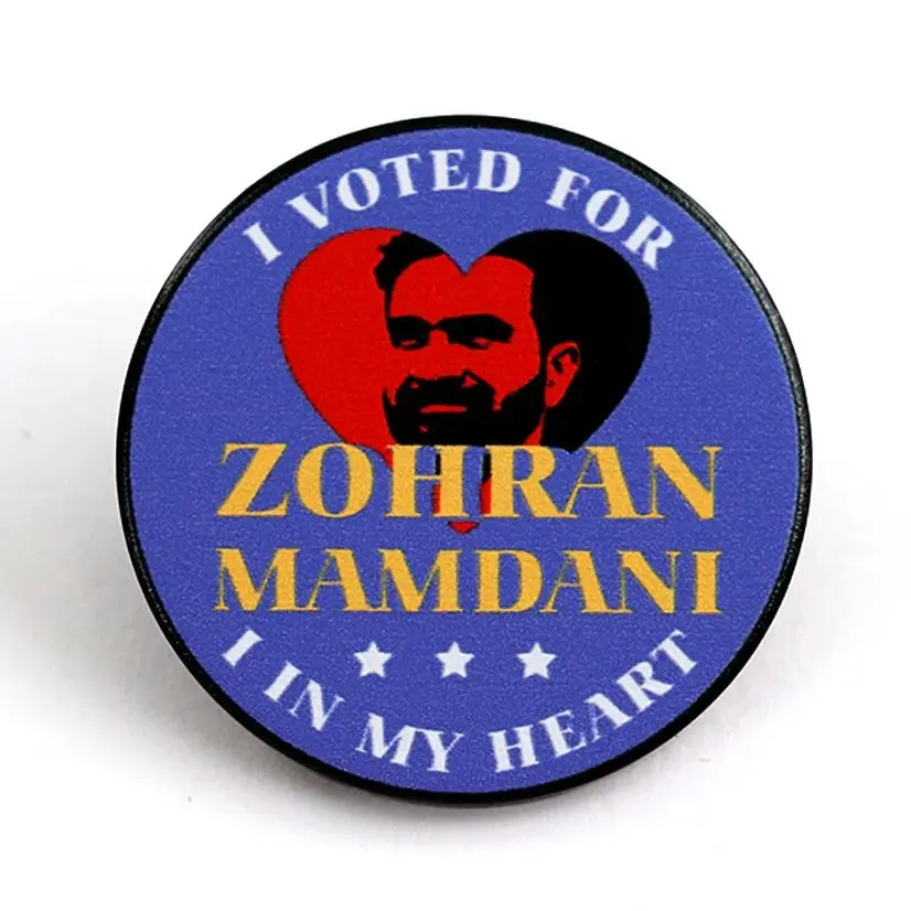 I Voted for Zohran Mamdani in My Heart Enamel Pin Funny Political Campaign Pins Lapel Badge Accessory Jewelry