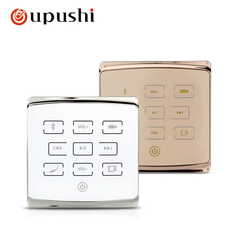 Oupushi bluetooth amplifier smart home audio mini in wall amplifier 86 type support FM bluetooth USB TF MP3 sound system speaker