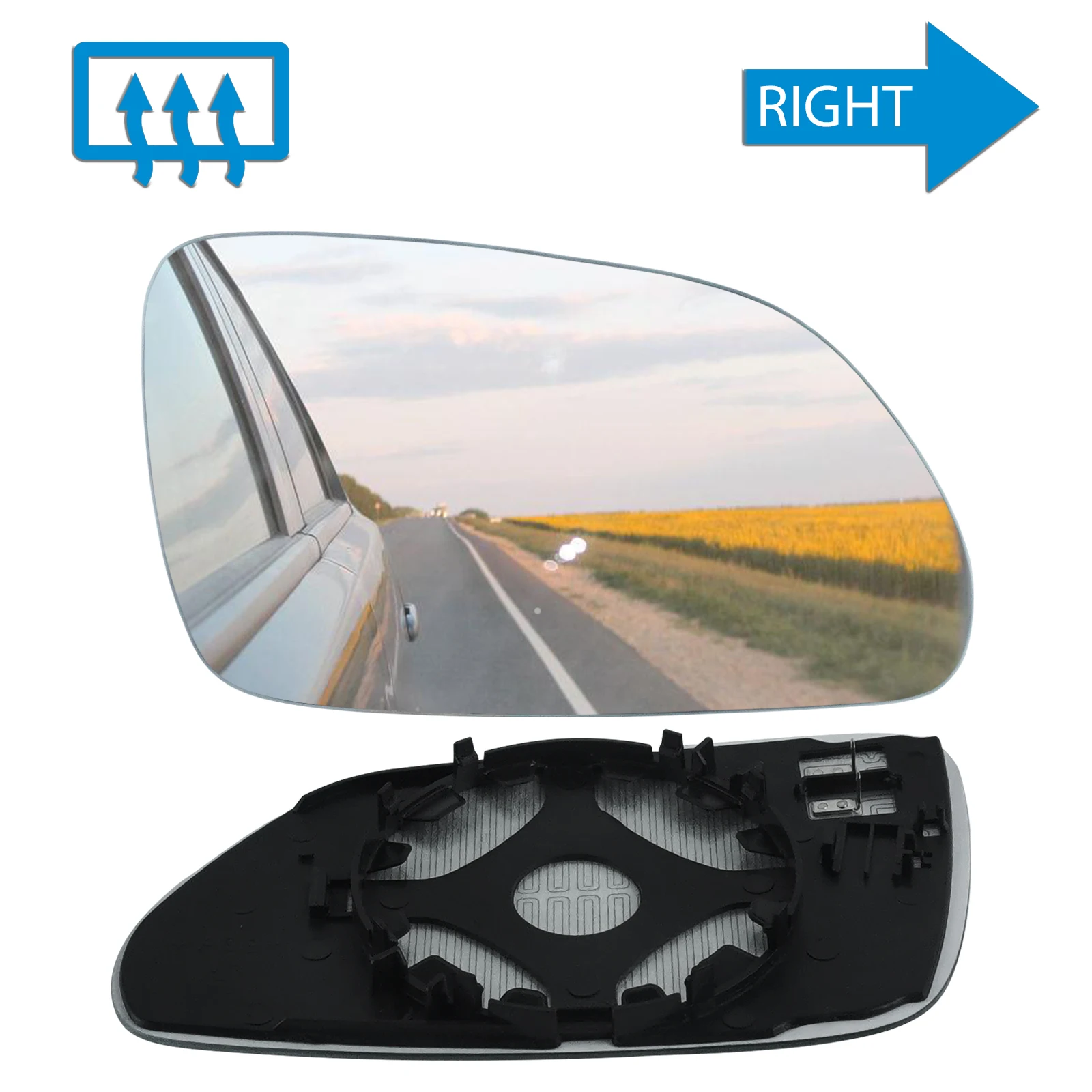 

Suitable for Skoda Octavia MK2 A5 2004-2005 Volkswagen Polo 9N 9N3 2005-2009 left and right wing rearview mirror glass heating