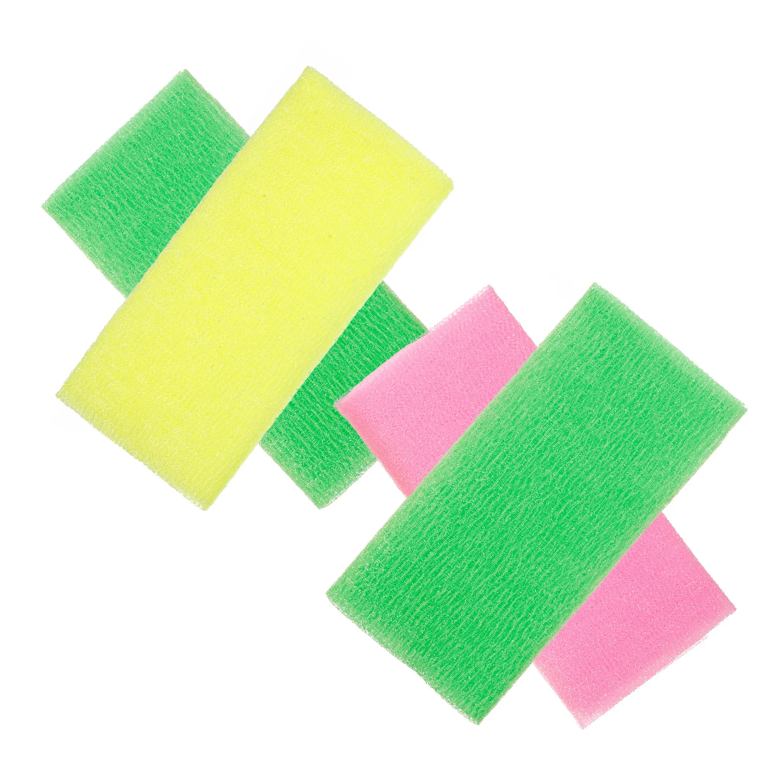 4 قطعة قماش حمام مقشر طويل من النايلون منشفة تنظيف الظهر سريعة الجفاف قابلة للغسل لتنظيف دش الجسم #3