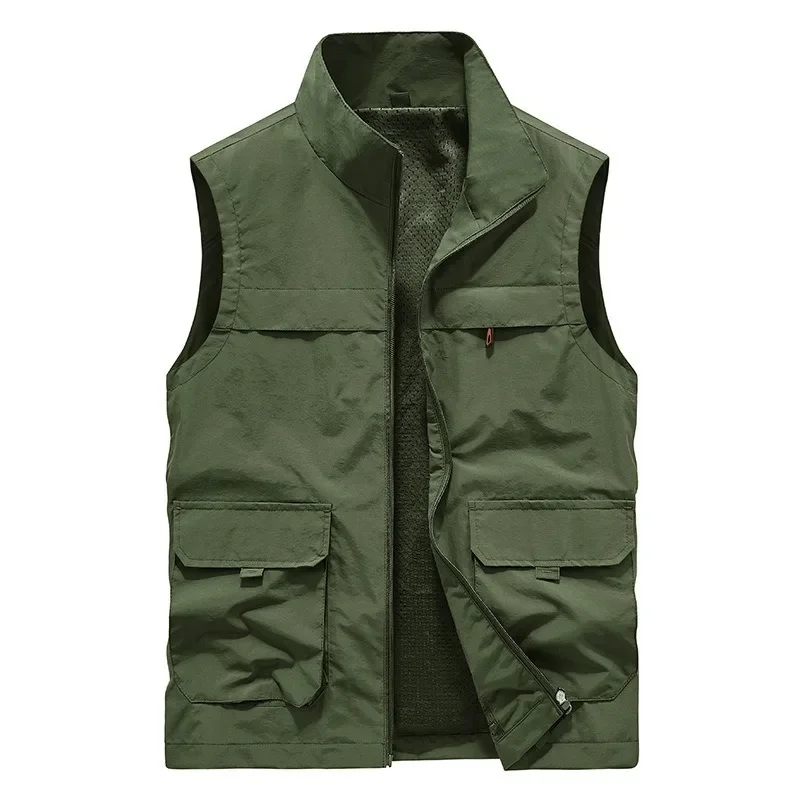 Fishing Clothing Waterproof Camping Vest Man Sleeveless Jacket Men's Windbreaker Work Male Jackets Hunting Luxury