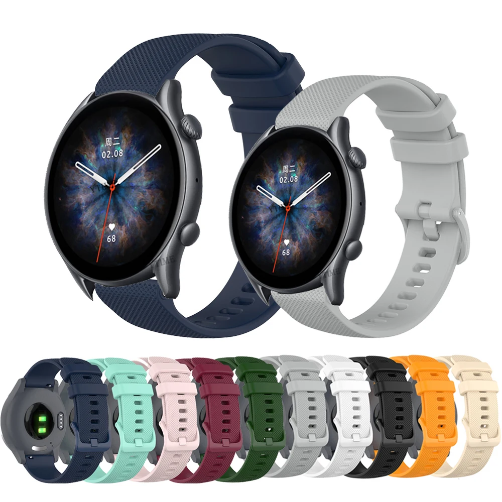 20mm 22mm cinturino per Amazfit GTR 42mm 47mm cinturino sportivo in silicone Amazfit bip u pro cinturino Amazfit GTS 3 2 2E/GTR 3 Pro